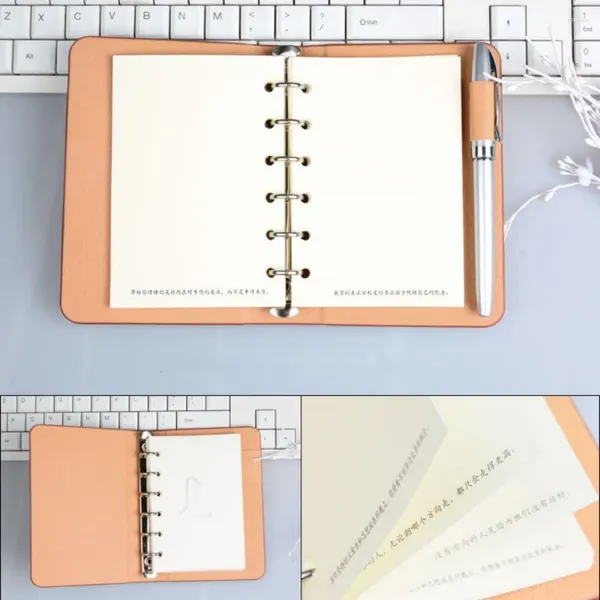 Pequeno caderno substituível livro de folhas soltas portátil bolso bloco de notas diário planejador papel de escrita para estudantes escola escritório