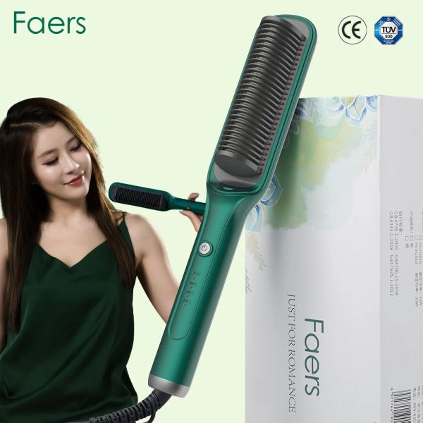 Ferri da stiro Spazzola per capelli professionale Spazzole per capelli elettriche Ioni negativi Pettine caldo portatile Antiscottatura Ceramica per la cura dei capelli Styler