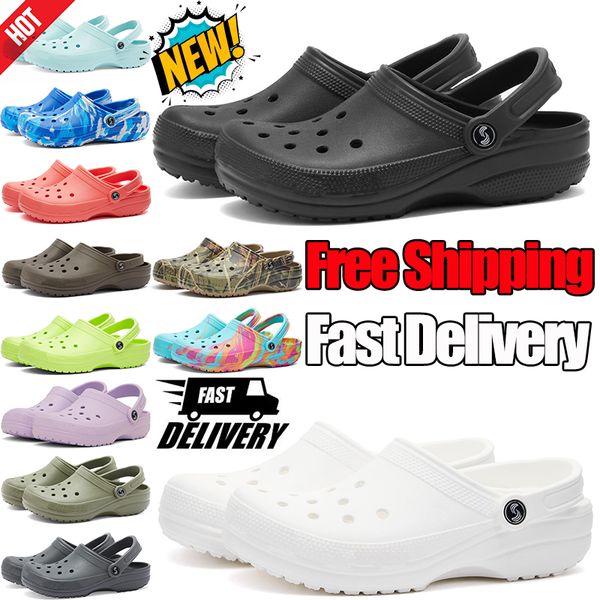 Kostenloser Versand Croc Damen Clog Sandalen Kinderschuhe Baby Kinder Hausschuhe Slides Schnalle klassische Herren dreifach schwarz Cremeweiß Wasserdichte Schuhe Krankenpflege Krankenhaus