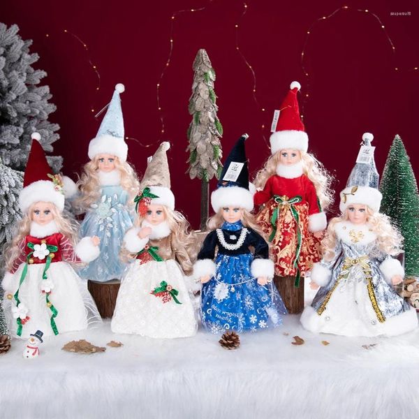 Decorazioni natalizie Bambole fanciulla di neve Decorazione per feste per la casa Bambole russe Pupazzo di neve Giocattoli Figurine Decorazioni