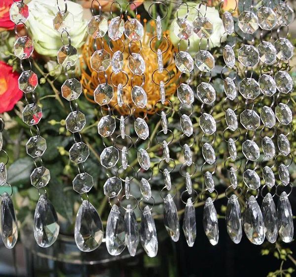 Decoração de festa Camal 30pcs Teardrop Acrílico Cristal Octogonal Beads String Prismas Garland Chandelier Pendurado Casa Cortina Casamento