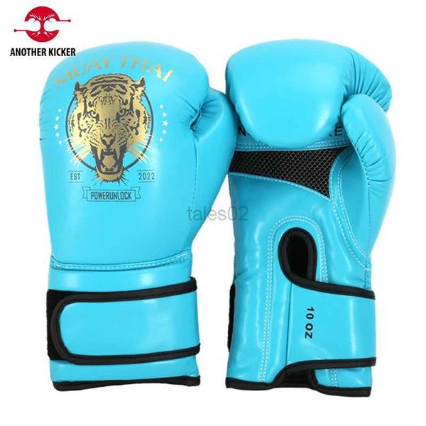 Luvas de boxe de couro pu, luva de muay thai, luta livre, mma, saco de areia, treinamento de perfuração, sparring, homens, mulheres, crianças, yq240318