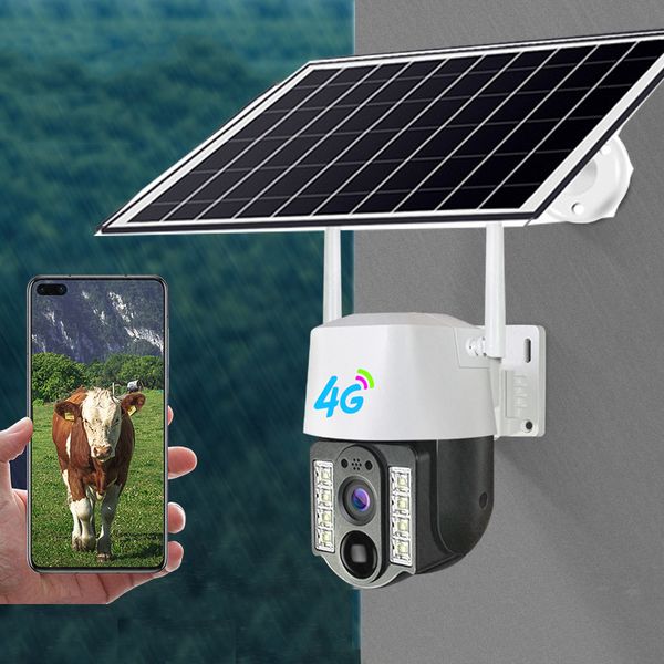 Câmera movida a energia solar Câmera de segurança doméstica recarregável ao ar livre à prova d'água V380 wifiI Câmera solar