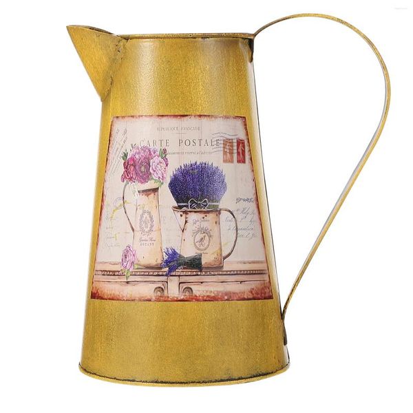 Vasos vintage estanho vaso artístico flor balde decoração de casa decorar elegante arranjo de ferro