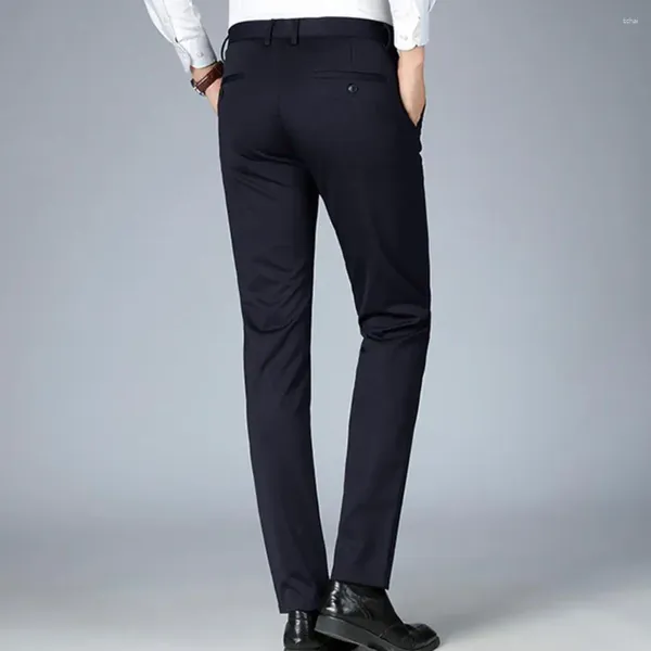 Abiti da uomo Pantaloni da lavoro da uomo Abbottonatura con cerniera Pantaloni casual Abito a vita alta per abiti formali in autunno inverno