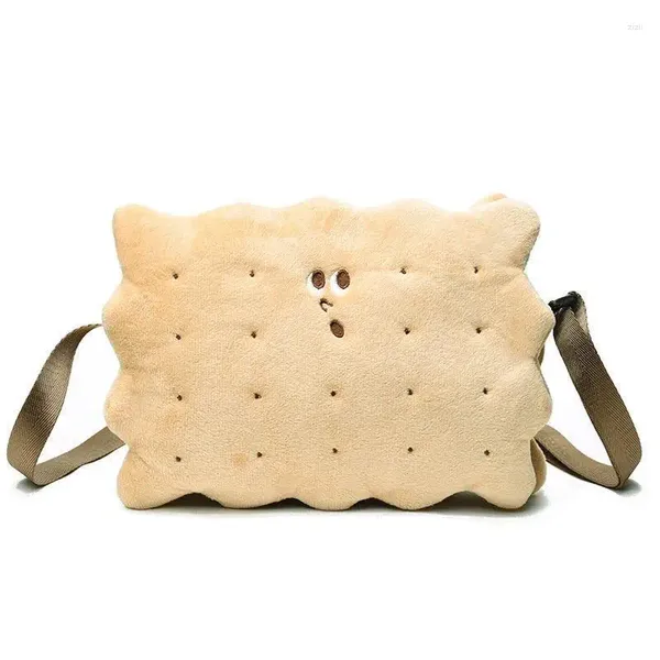 Bolsas de ombro Kawaii sanduíche biscoitos pelúcia para jovens senhoras casuais crossbody mensageiro mulheres