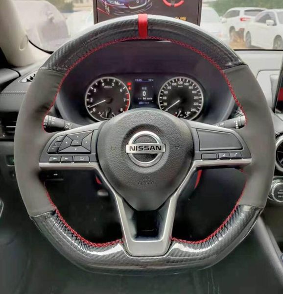 Nissan Rogue 20172021 Nissan Altima 20192021 neues Lenkrad aus Kohlefaser und schwarzem Wildleder Handnähhülse5435423