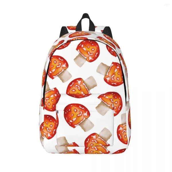 Mochila Aquarela Outono Cogumelo Masculino Escola Estudante Feminino Grande Capacidade Laptop