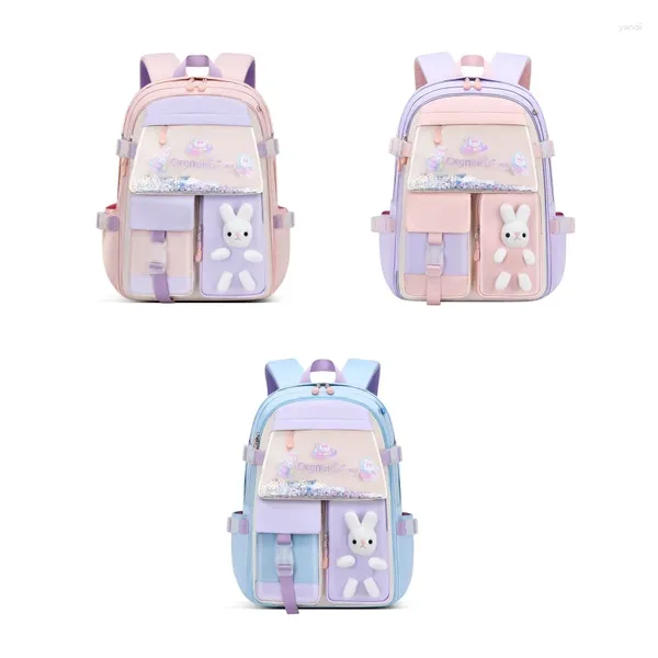 Backpack Girls için çocuklar için kitap çantası payetler dekor girly okul çantası