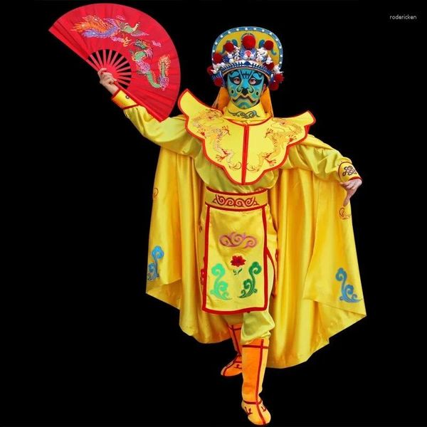 Stage Wear Sichuan Opera Face Mudando de roupa com adesivos bordados de Bashu Conjunto completo de