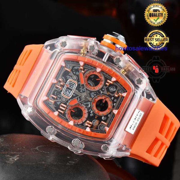 Nice Watch RM Relógio de pulso Mclaren RM50-03 Relógio masculino cronógrafo relógio mecânico multifuncional