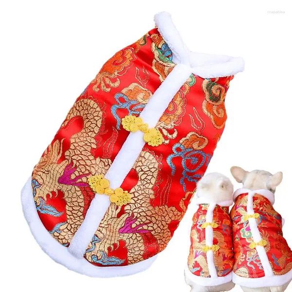 Abbigliamento per cani Costume da drago Costume caldo Cheongsam di gatto Buona fortuna Abiti da festival di primavera addensati Confortevoli Anno cinese