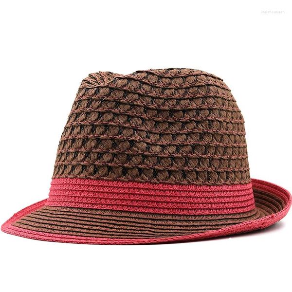 Berets vintage homens panamá chapéu menina palha fedora masculino sol mulheres verão praia chapeau pai jazz trilby boné sombrero