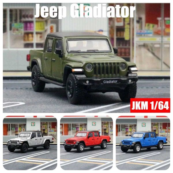 Литая под давлением модель автомобилей 1 64 Jeep Rubicon Gladiator Пикап Миниатюрная модель JKM 1/64 Игрушечный автомобиль Транспортное средство Бесплатная коллекция литья под давлением сплава Коллекция GiftL2403