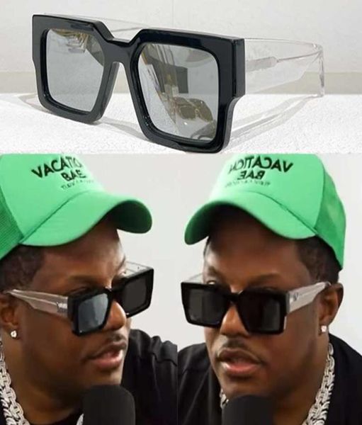 22SS Temporada Mens Square Sunglasses Z1579 Lente Preta Transparente Temple Mirror Lens Homens Designer de Luxo Moda Óculos com Origin4863520