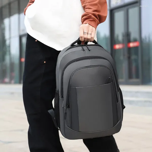 Sırt çantası erkekleri oxford kumaş büyük kapasite düz renk minimalist işletme çantası açık eğlence seyahati öğrenci okul çantası