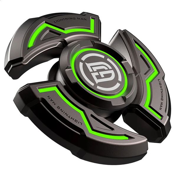 Fidget Spinner Ganzmetall Super leuchtendes Anti-Stress-Kleinspielzeug für Erwachsene mit Fingerhaltbarkeit Gyro Stressabbau-Spielzeug 240312