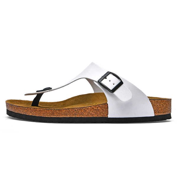 HBP Non-Brand Hochwertige, heiß verkaufte Damen-Leder-Neudesign-Outdoor-Flip-Flop-Herrensandalen mit flacher Sohle, modische Hausschuhe mit Korksohle