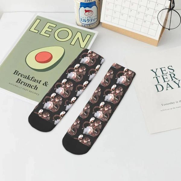 Herrensocken Hip Hop Retro Hu Tao Schmetterlinge Crazy Unisex Hololive Street Style Muster Gedruckt Lustige Neuheit Happy Crew Sock Boy Geschenk