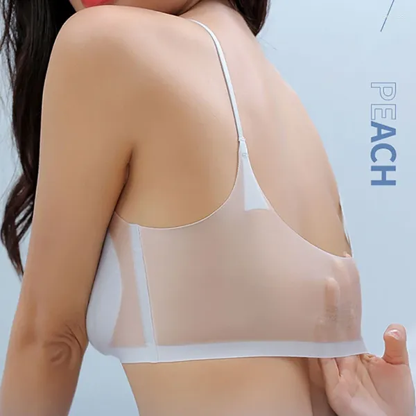 BHs Ultradünne Eisseide Nahtlose transparente Unterwäsche Damen Dünnschliff Atmungsaktive Schlinge Sexy Dessous für Frauen Plus Size BH