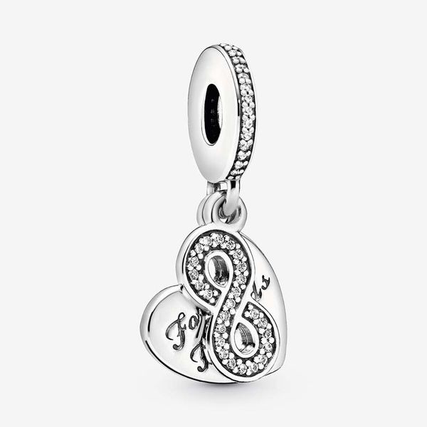 Forever Friends Coração Dangle Charm Pandoras 925 Sterling Silver Luxury Love Jewelry Charms Set Pulseira Fazendo encantos Designer Colar Pingente Caixa de presente original