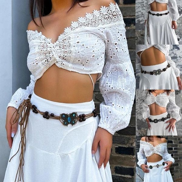 Cintos Mulheres vestem cinto decorativo bohemian fringed Girl Waist Decors