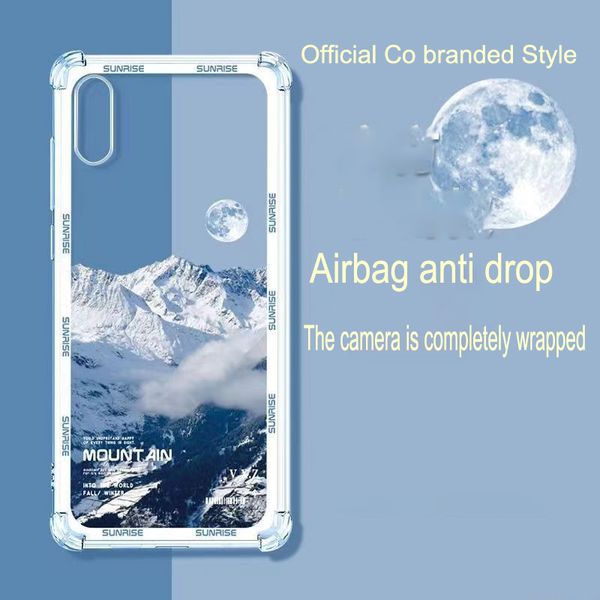 Sunshine Snow Mountain Apple X Phone Case Quatro Cantos Airbags Anti Queda iPhone XR Pacote Completo XsMax Silicone Macio