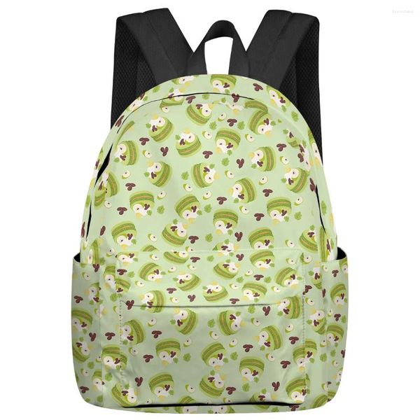 Zaino Macaron Green Donna Uomo Zaini Scuola multitasche impermeabile per studenti Ragazzi Ragazze Laptop Book Pack Mochilas