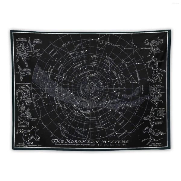 Гобелены THE NORTHERN HEAVENS: винтажный гобелен с принтом звездной карты, украшение для спальни