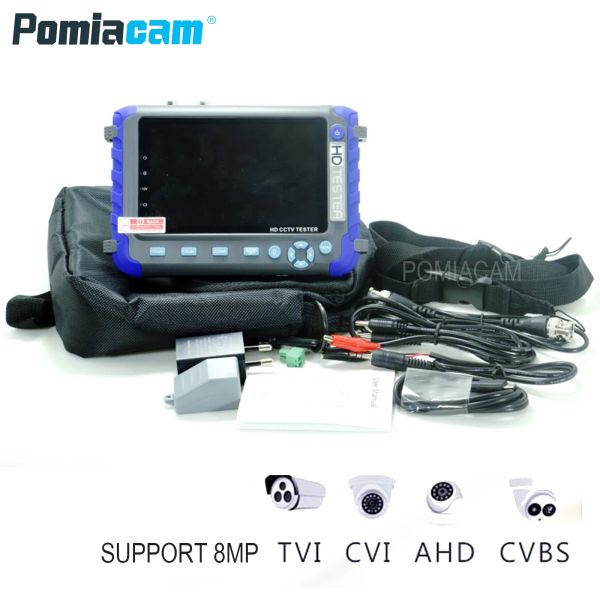 IV8C CCTV Tester Monitor 8MP 5MP 1080P AHD TVI CVI CVBS Аналоговый контрольный монитор камеры безопасности с PTZ, Audio Test,