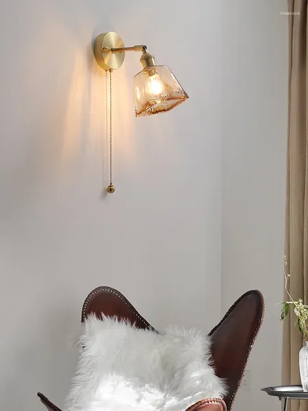 Lampada da parete Vintage Led Sconce Soggiorno Divano Sfondo Nordic Rame Oro Decorazioni per la casa Luce Studio Camera da letto Comodini Illuminazione
