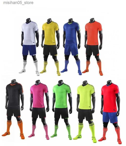 Трикотажные изделия Футбольная форма для взрослых по индивидуальному заказу комплект футбольной майки мужская тренировочная легкоатлетическая форма мужской свободный комплект женская спортивная одежда Q240318
