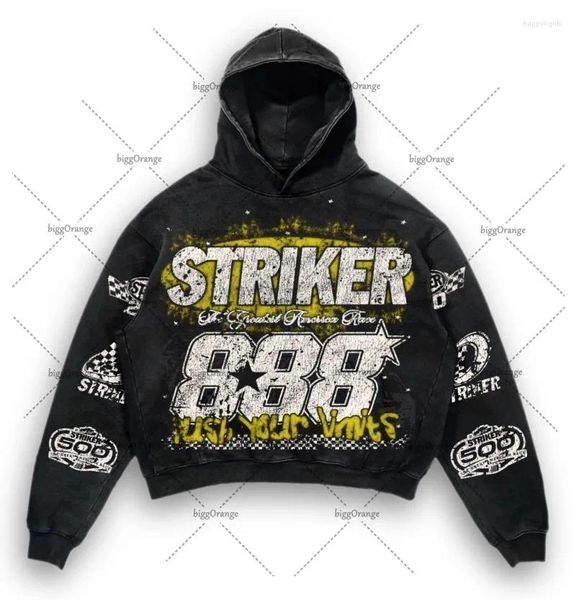 Erkekler Avrupa ve Amerikan High Street marka giyim baskılı gevşek kazak kapüşonlu erkekler hip-hop büyük boy sweatshirt