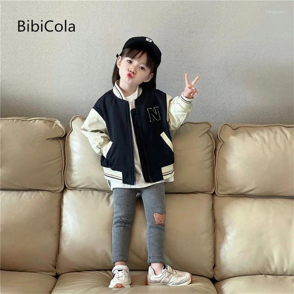 Куртки 2024, зимняя детская одежда, хлопковая бейсбольная куртка-сэндвич, корейская повседневная контрастная цветная куртка для мальчиков и девочек