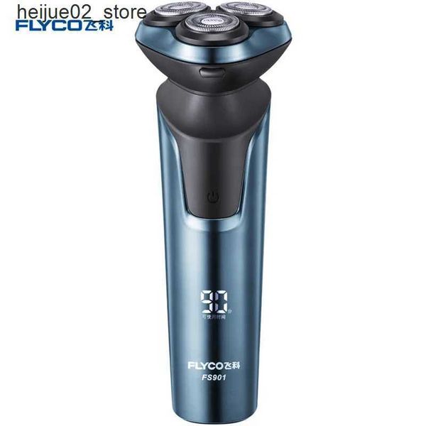 Barbeadores elétricos flyco masculino inteligente navalha elétrica aparador de barba dos homens ipx7 navalha recarregável q240318