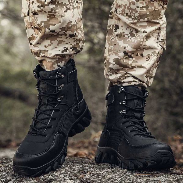 HBP Baba Olmayan Erkekler Yürüyüş Boot Yeni Moda Yüksek Kaliteli Kamu Kamuflaj Taktik Çöl ayak bileği Botlar Çift Ayakkabı Artı Boyut 47