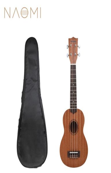 NAOMI 21039039 Ukelele Sopran Sapele Hawaii Gitarre Mahagoni 12 Fret Uke Kit WGig Bag New9565727