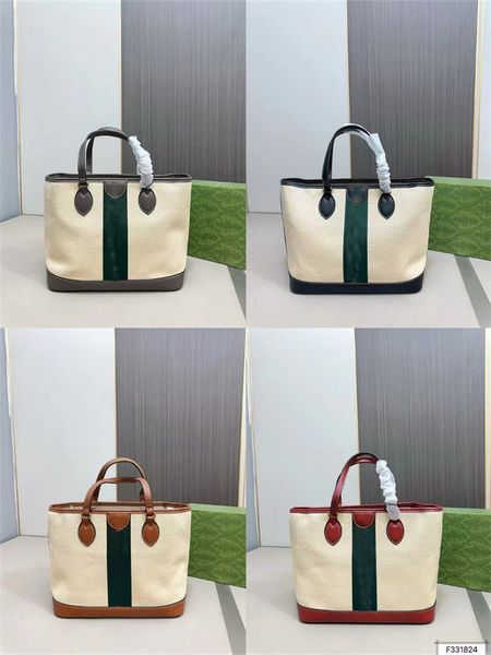 Bayan çanta plaj çantası kadın çuvallar çanta çanta el dokuma çanta omuz crossbody moda çantaları kırmızı ve yeşil çizgili