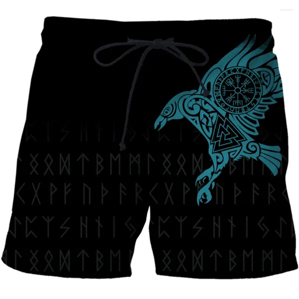 Мужские шорты 2024, мужские летние модные пляжные брюки с 3D принтом викингов, плавки для плавания, пляжная одежда