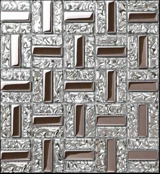 Piastrelle per doccia da bagno in mosaico di vetro argento elettrolitico, rivestimento per cucina, backsplash CGMT190267141402975466