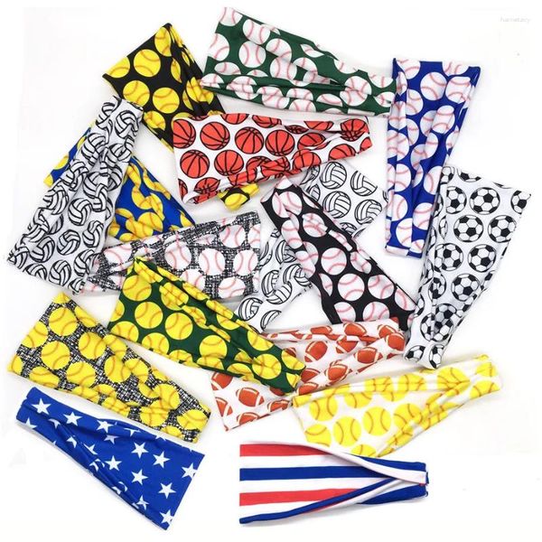 Rugby futebol amplo algodão estiramento feminino headbands headwrap turbante bandagem faixas de cabelo bandana fascinator