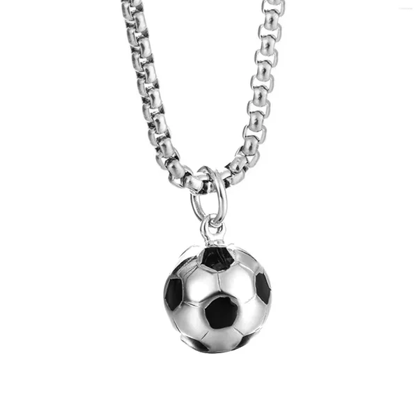 Catene Donna Uomo Ciondolo da calcio con ciondolo a catena Regalo 60 cm Collana da calcio Natale Sport Bambini Adulti Gioielli in acciaio inossidabile