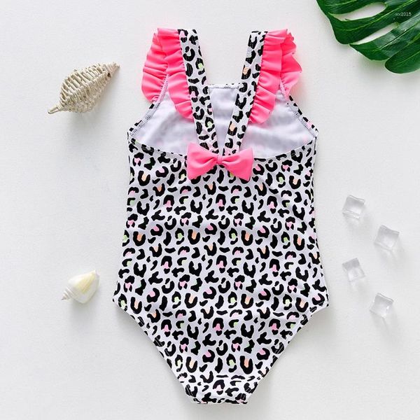 Roupa de banho feminina meninas 2-10 anos criança bebê maiô de alta qualidade crianças leopardo impressão crianças beachwear