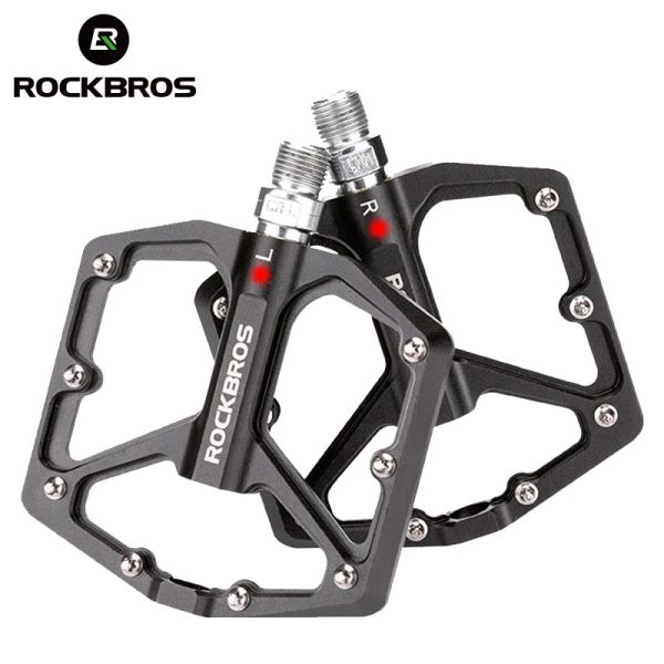 Barche Rockbros Mtb Ciclismo Pedale ultraleggero Bicicletta Pedali sigillati con cuscinetti Du Pedali in lega di alluminio Crmo Tacchetta antiscivolo Pedali per bici