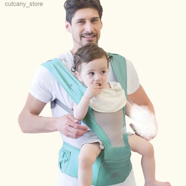 Transportadoras Slings Mochilas Ergonômico Baby Carrier Sling Baby Multifuncional Respirável Transportadora Mochila Kid Carriage Criança Baby Sling Wrap Suspensórios L240318