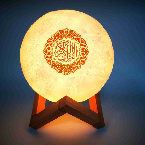 Портативные колонки Quran player APP Control Moon Lamp 3D Night Light Беспроводные колонки Quran Красочная луна Мусульманский динамик Koran24318