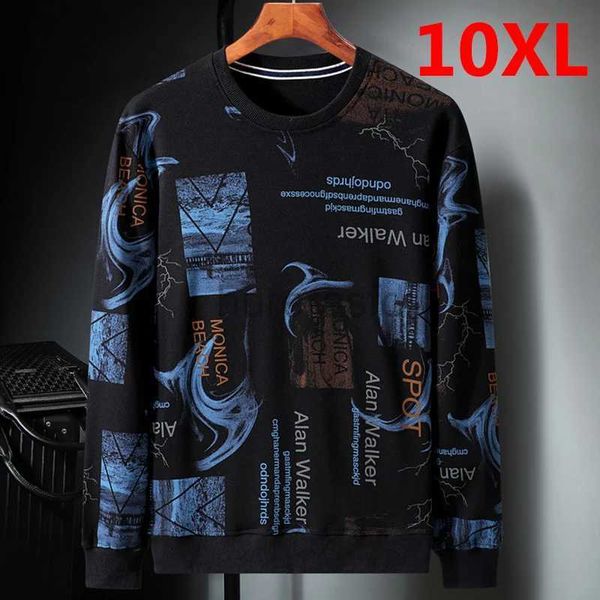 Erkek Hoodies Sweatshirts 9xl 10xl Sweatshirt Büyük Boyut Kıyafetler Sonbahar Moda Sweatshirts Büyük Boy Boyu 9xl 10xl 24318