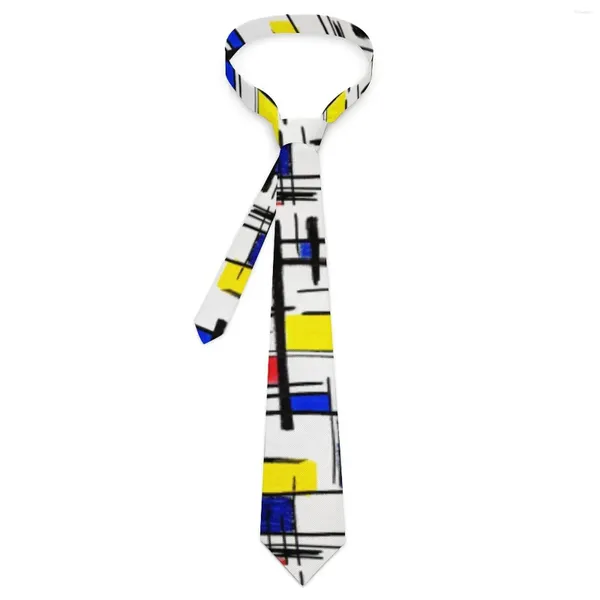 Arco laços arte moderna gravata mondrian minimalista casamento pescoço clássico casual para homens mulheres colar gravata presente de aniversário