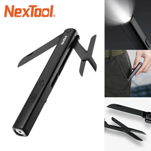 Оригинальный многофункциональный инструмент NexTool 3 в 1, инструменты для ручек N1, фонарик, ножницы, перезаряжаемые от USB, IPX4, водонепроницаемые портативные инструменты для улицы