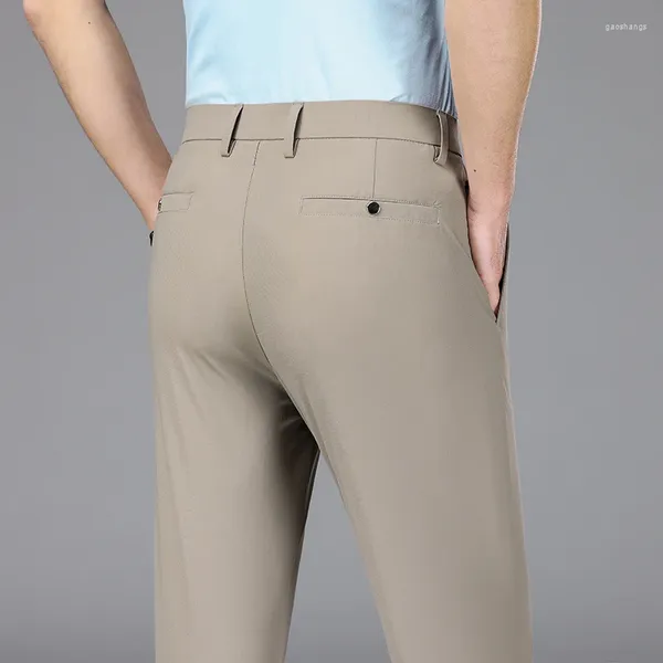 Abiti da uomo Pantaloni da uomo dritti da lavoro Designer Primavera Estate Pantaloni formali lunghi maschili casual in fibra di bambù di alta qualità